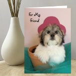 Friends Puppy Birthday Card Karte<br><div class="desc">Diese bezaubernde Freundin-Geburtstagskarte enthält ein niedliches Welpe in einem Blume-Pot. In der Karte steht: "Freunde, wie Sie jeden Tag etwas Besonderes machen. Alles Gute zum Geburtstag" Ein guter Weg, um Ihrem Freund einen guten Geburtstag zu wünschen. Copyright Kathy Henis</div>