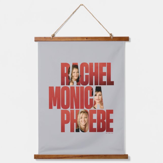 FRIENDS™ | Rachel, Monica & Phoebe Wandteppich Mit Holzrahmen (Vorderseite)