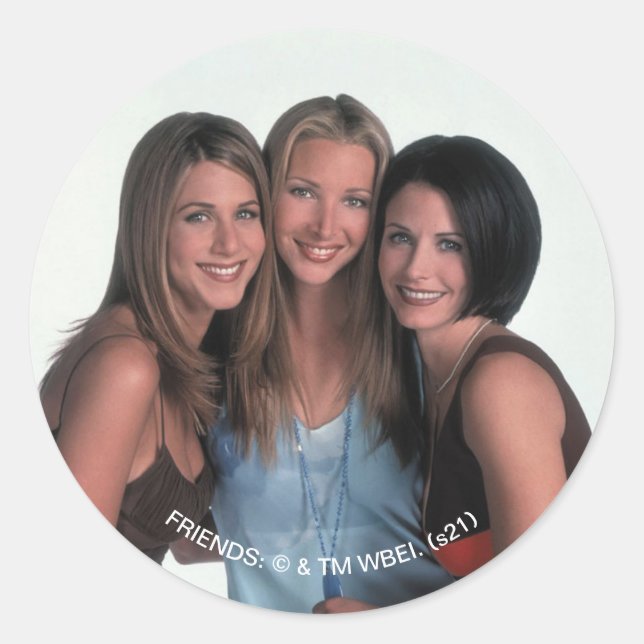 FRIENDS™ | Rachel, Phoebe und Monica Runder Aufkleber (Vorderseite)