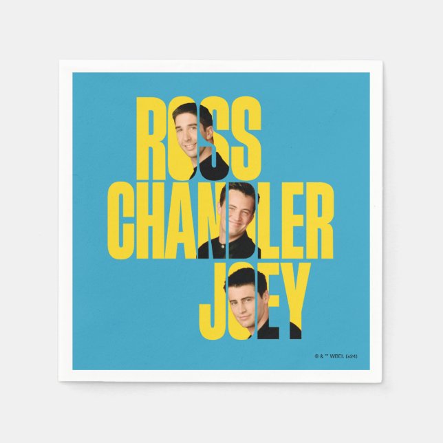 FRIENDS™ | Ross, Chandler und Joey Serviette (Vorderseite)