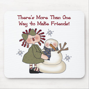 Friends Snowman T - Shirt und Geschenke machen Mousepad
