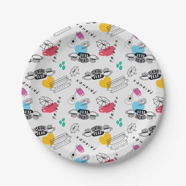 FRIENDS™ | Symbol Muster Pappteller (Vorderseite)