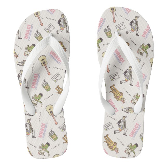FRIENDS™ Tan Cartoon Muster Flip Flops (Fußbett)