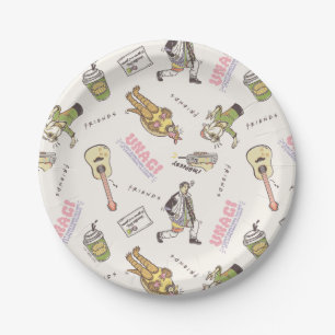 FRIENDS™ Tan Cartoon Muster Pappteller