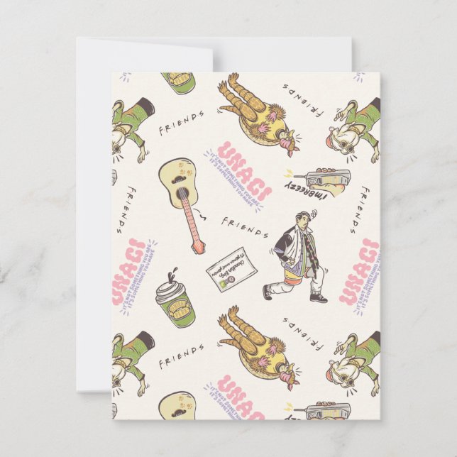 FRIENDS™ Tan Cartoon Pattern Mitteilungskarte (Vorderseite)