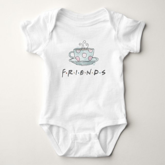 FRIENDS™ | Tasse Kaffee Wasserfarbe Baby Strampler (Vorderseite)
