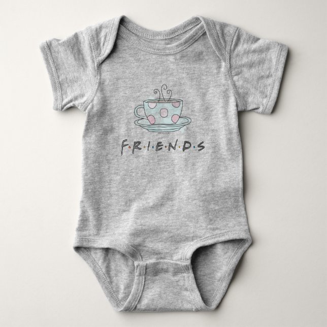 FRIENDS™ | Tasse Kaffee Wasserfarbe Baby Strampler (Vorderseite)