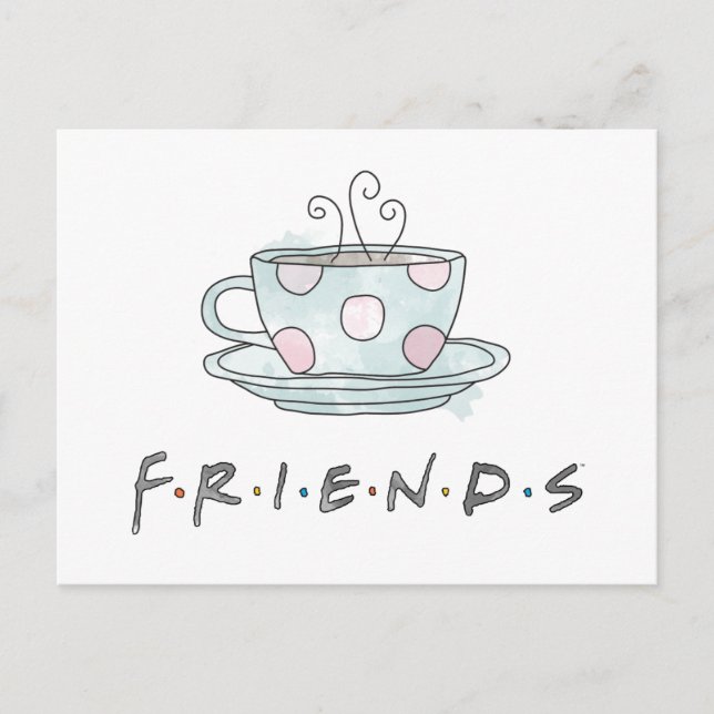 FRIENDS™ | Tasse Kaffee Wasserfarbe Einladungspostkarte (Vorderseite)