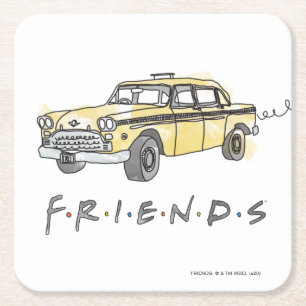 FRIENDS™ Taxi Rechteckiger Pappuntersetzer