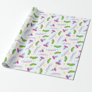 FRIENDS™ Taxi- und Wasserspringbrunnen-Muster Geschenkpapier