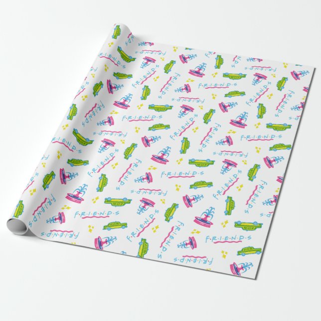 FRIENDS™ Taxis und Wasserfontänen Geschenkpapier (Ungerollt)