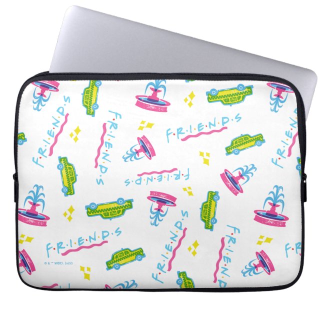 FRIENDS™ Taxis und Wasserfontänen Laptopschutzhülle (Vorderseite)
