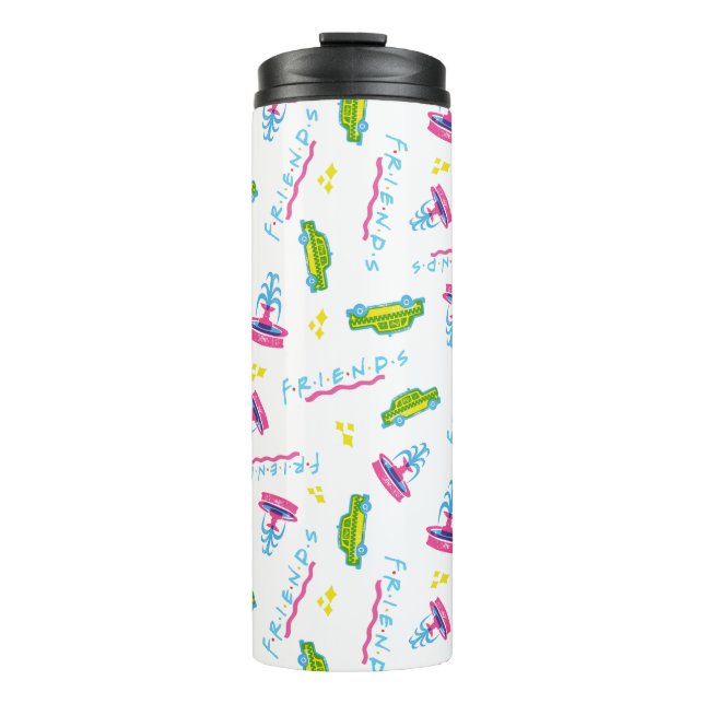 FRIENDS™ Taxis und Wasserfontänen Thermosbecher (Vorderseite)