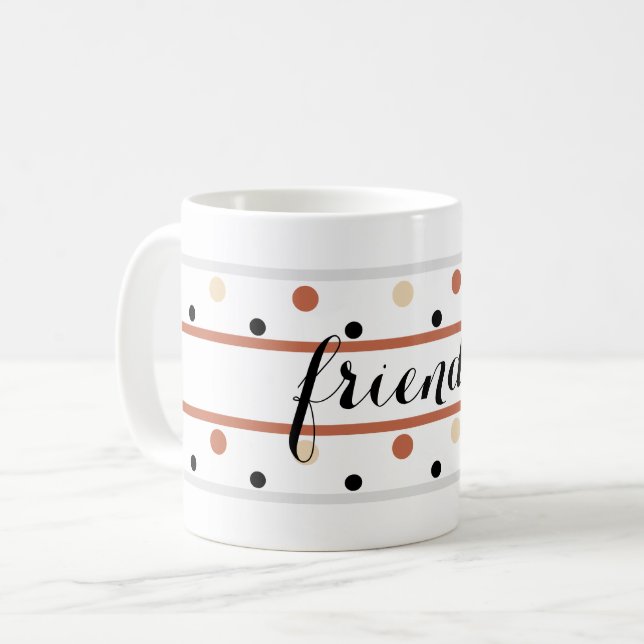 Friends Terra Cotta Sand Polka Dots Kaffeetasse (Vorderseite Links)