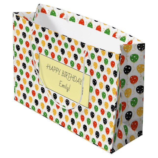 FRIENDS TV Show Birthday Stripes Girly Elegante Große Geschenktüte (Rückseite Schrägansicht)