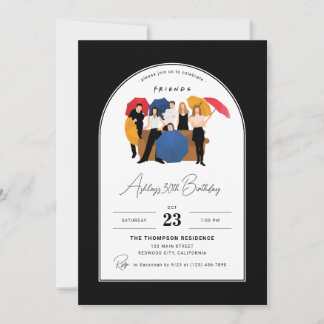 Friends TV Show Themed Customizable Birthday Einladung