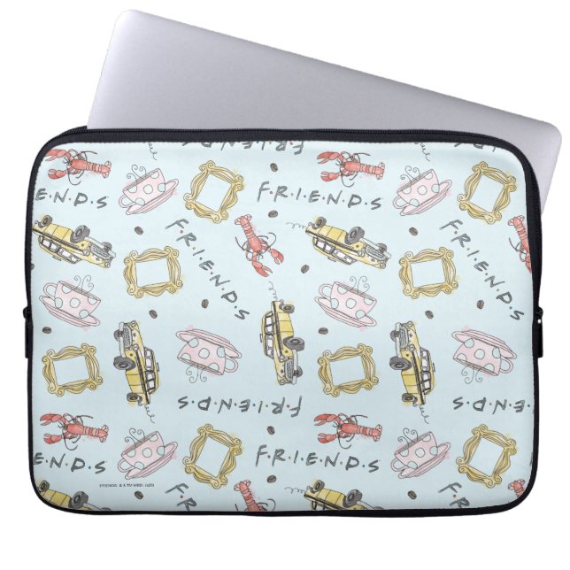 FRIENDS™ Watercolor Icons Muster Laptopschutzhülle (Vorderseite)