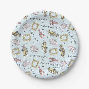 FRIENDS™ Watercolor Icons Muster Pappteller