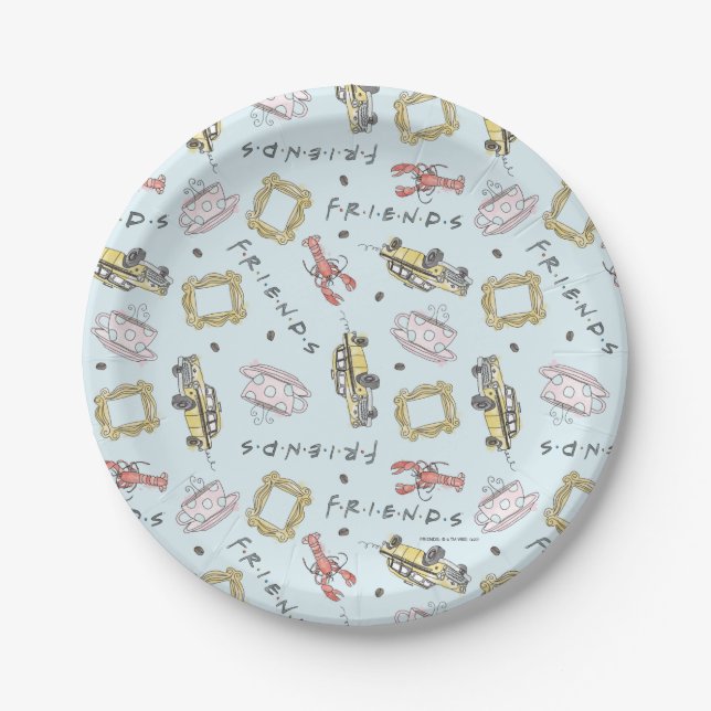 FRIENDS™ Watercolor Icons Muster Pappteller (Vorderseite)