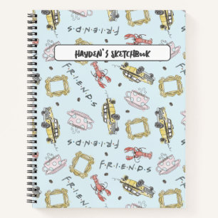 FRIENDS™ Watercolor-Icons-Musterzeichnung Notizbuch