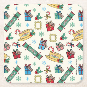 FRIENDS™   Weihnachts-Icon-Muster Rechteckiger Pappuntersetzer