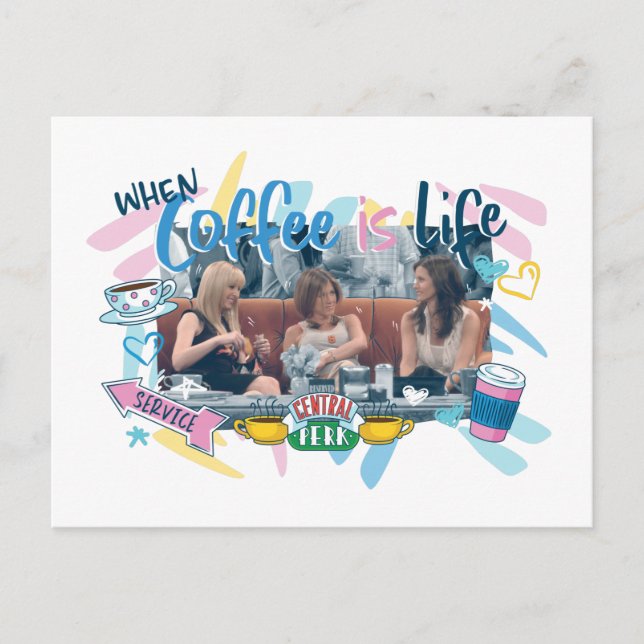 FRIENDS™ | Wenn Kaffee im Leben ist Einladungspostkarte (Vorderseite)