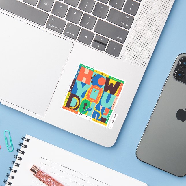 FRIENDS™ | Wie Sie tun' - Vibrant Graphic Aufkleber (Laptop mit iPhone)