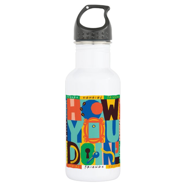 FRIENDS™ | Wie Sie tun' - Vibrant Graphic Edelstahlflasche (Vorderseite)