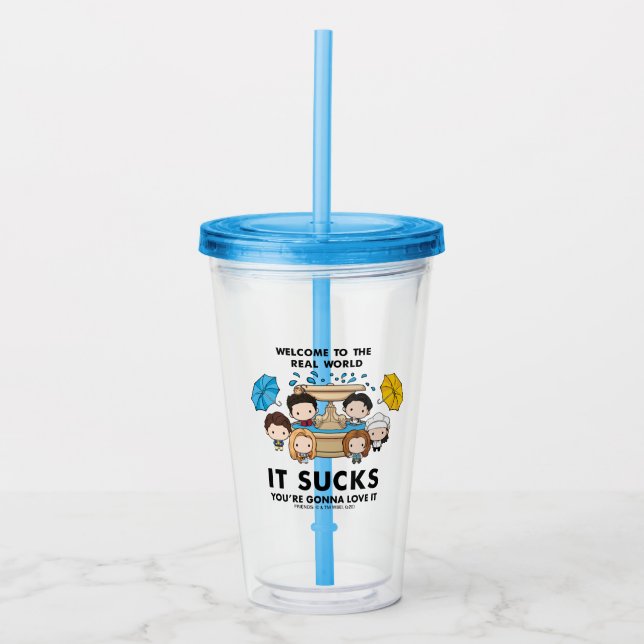 FRIENDS™ | Willkommen im Real World Chibi Acryltrinkbecher (Vorderseite)