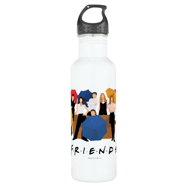 FRIENDS™-Zeichen-Silhouette Edelstahlflasche (Vorderseite)