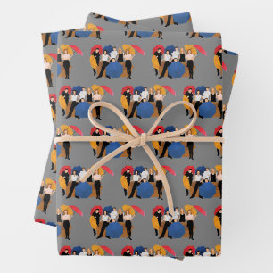 FRIENDS™-Zeichen-Silhouette Geschenkpapier Set