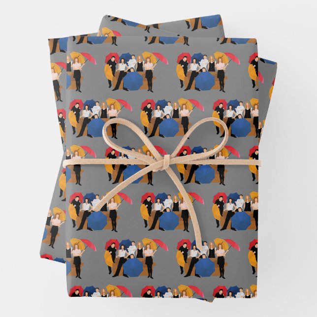 FRIENDS™-Zeichen-Silhouette Geschenkpapier Set (Beispiel)