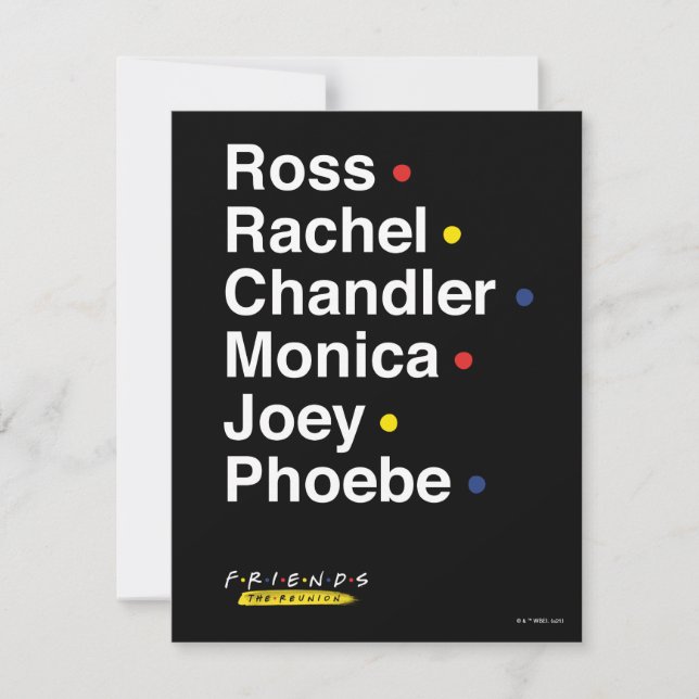 FRIENDS™ | Zeichennamen Mitteilungskarte (Vorderseite)