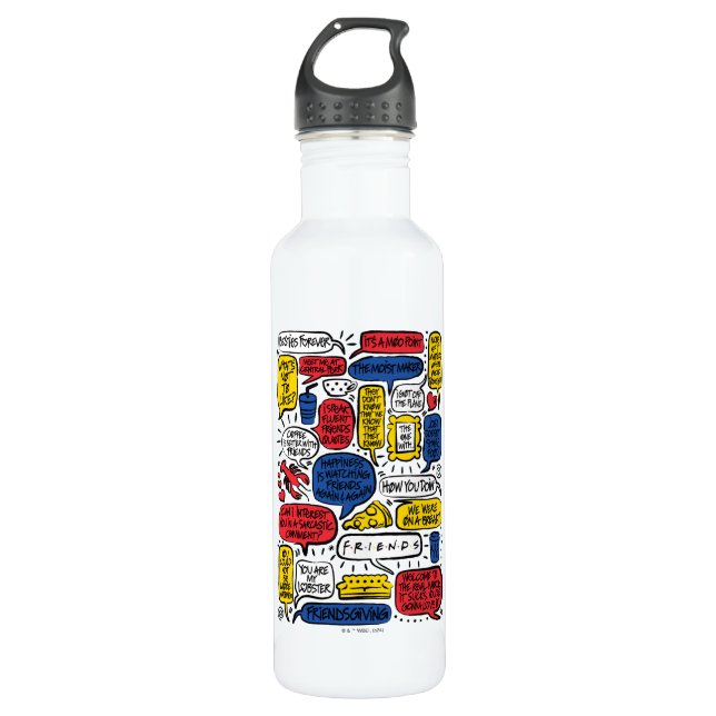 FRIENDS™-Zitate Edelstahlflasche (Vorderseite)