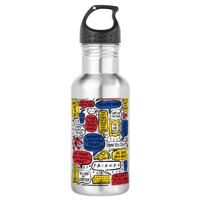 FRIENDS™-Zitate Edelstahlflasche (Vorderseite)