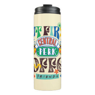 FRIENDS™ Zuerst Kaffee Lebendiges Grafikdesign Thermosbecher