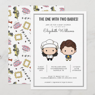 FRIENDS™ Zwillinge-Baby-Shower-Einladung Einladung