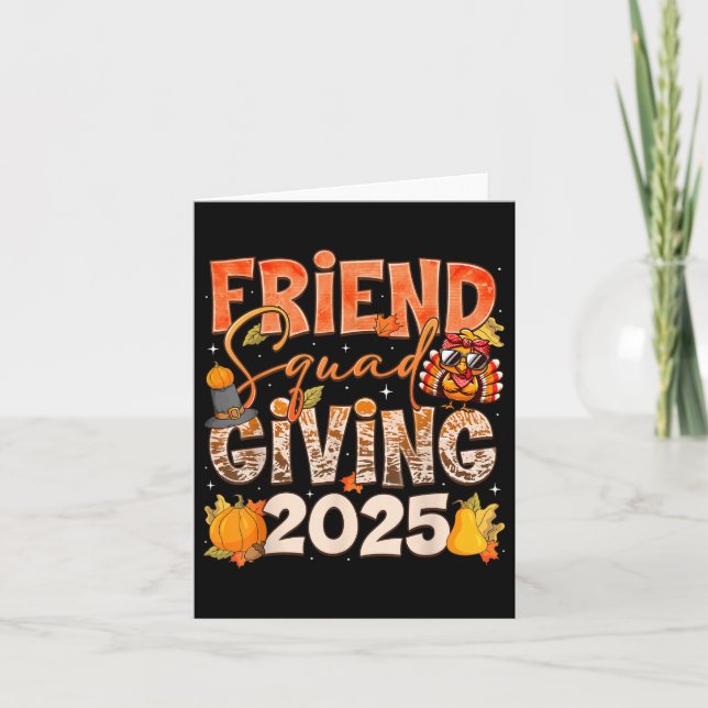 Friendsgiving 2025 Squad Erntedank Group Matchi Karte (Vorderseite)