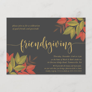FRIENDSGIVING ABENDESSEN LADEN %PIPE% HELLES LAUB EINLADUNG