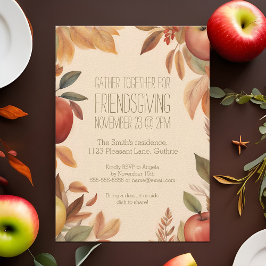 Friendsgiving Autumn Apple Harvest Watercolor Fall Einladung