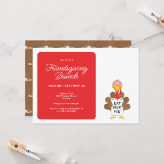Friendsgiving-Brunch Lustiger Truthahn Thanksgivin Einladung