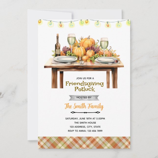 Friendsgiving-Buffetparty-Einladung Einladung (Vorderseite)
