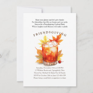 Friendsgiving Cocktails Erntedank Party Einladung