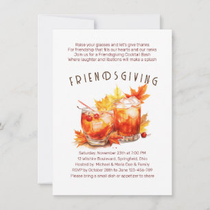 Friendsgiving Cocktails Erntedank Party Einladung