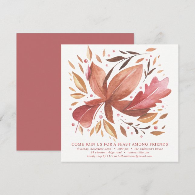 FRIENDSGIVING DINNER INVITE| SCHÖNE SCHWIERIGKEIT EINLADUNG (Vorne/Hinten)