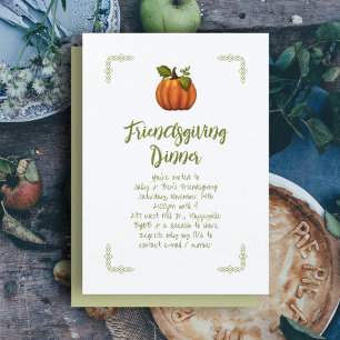 Friendsgiving Dinner Minimalistisch Pumpkin Einladung