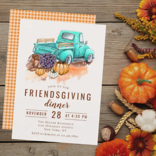 Friendsgiving Dinner Rustikaler LKW Einladung