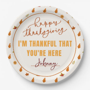 Friendsgiving Dinner Script Boho Party Tableware Pappteller