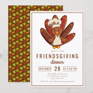 Friendsgiving Dinner Türkei Koch   ERNTEDANK Einladung