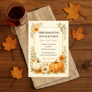 Friendsgiving-Einladung und passende Menükarte Einladung